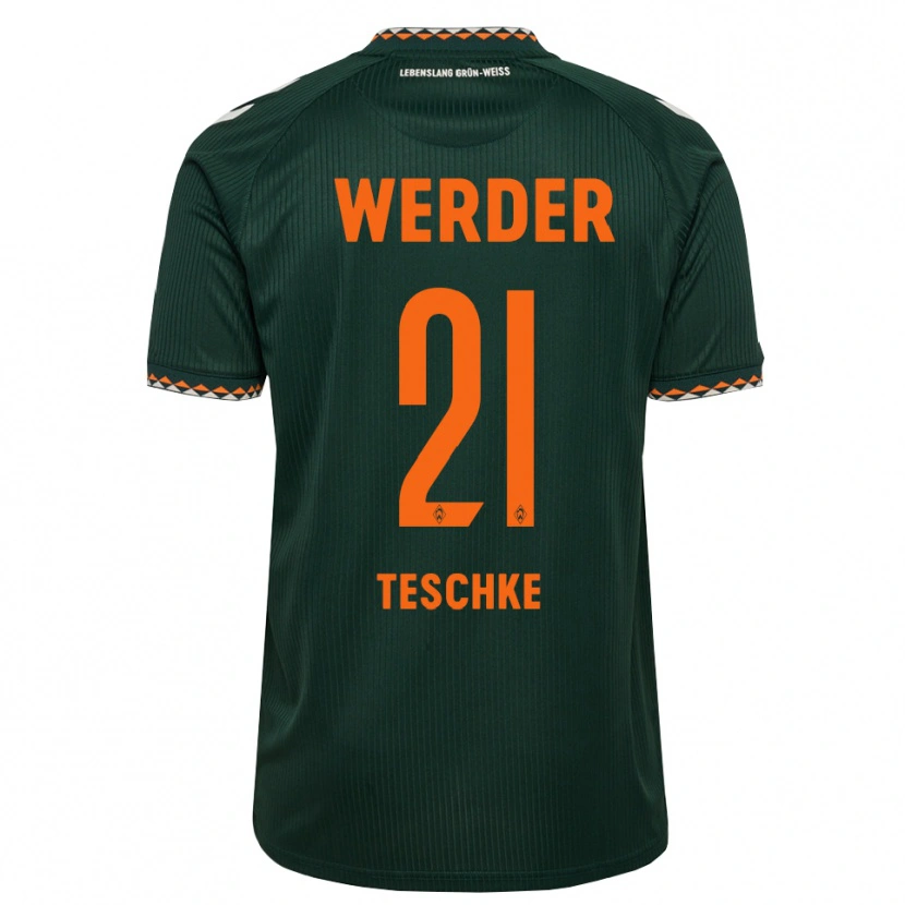 Danxen Heren Tim Teschke #21 Donkergroen Oranje Wit Uitshirt Uittenue 2026/27 T-Shirt België