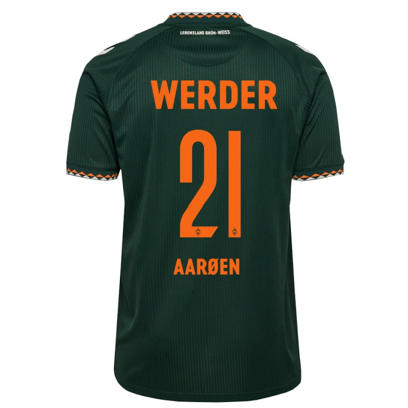Danxen Heren Isak Hansen-Aaröen #21 Donkergroen Oranje Wit Uitshirt Uittenue 2026/27 T-Shirt België