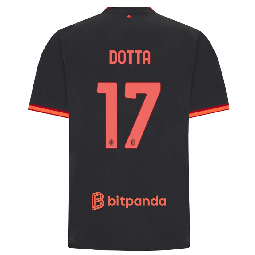 Danxen Heren Cristiano Dotta #17 Zwart Rood Thuisshirt Derde Tenue 2026/27 T-Shirt België