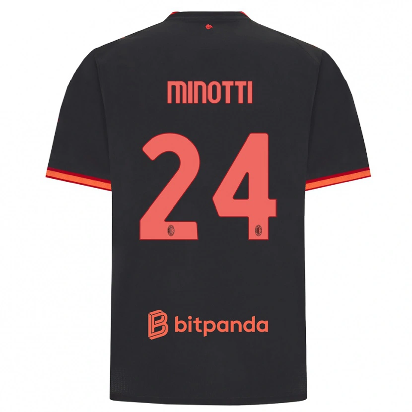 Danxen Heren Gabriele Minotti #24 Zwart Rood Thuisshirt Derde Tenue 2026/27 T-Shirt België