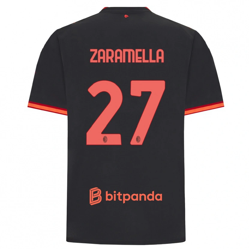 Danxen Heren Mattia Zaramella #27 Zwart Rood Thuisshirt Derde Tenue 2026/27 T-Shirt België