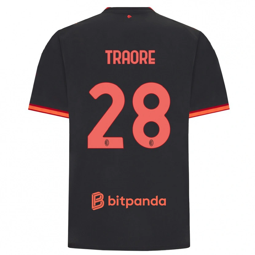Danxen Heren Chaka Traore #28 Zwart Rood Thuisshirt Derde Tenue 2026/27 T-Shirt België