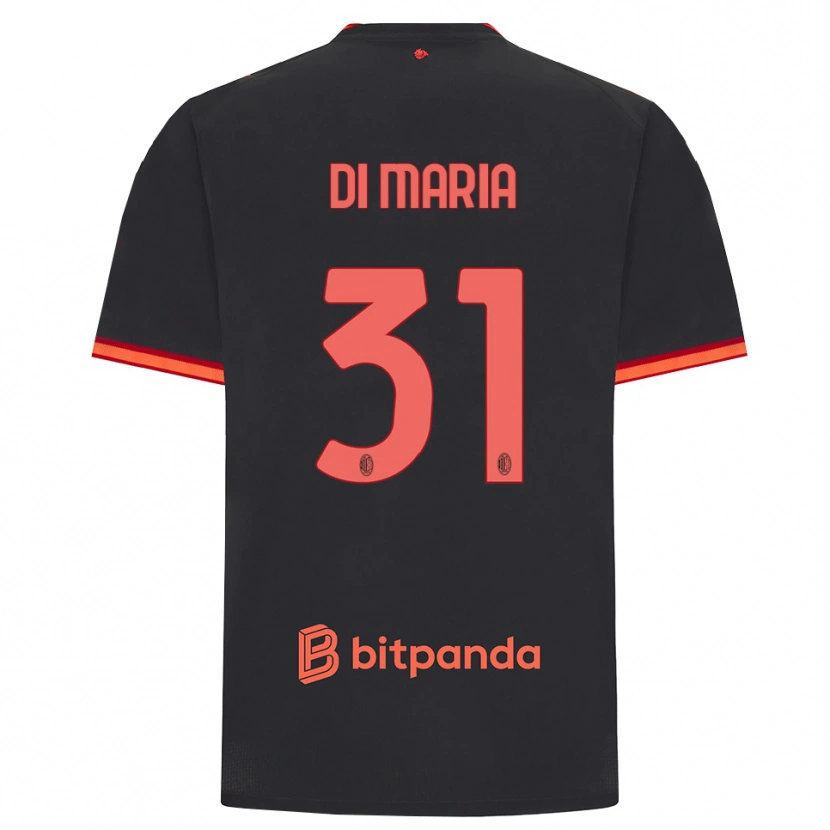 Danxen Heren Alessandro Di Maria #31 Zwart Rood Thuisshirt Derde Tenue 2026/27 T-Shirt België