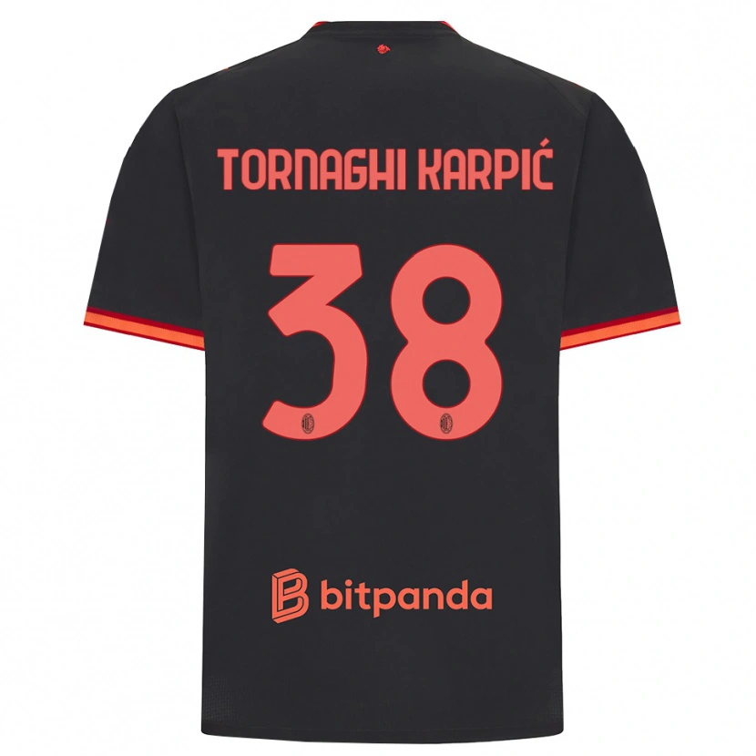 Danxen Heren Lavinia Tornaghi Karpić #38 Zwart Rood Thuisshirt Derde Tenue 2026/27 T-Shirt België