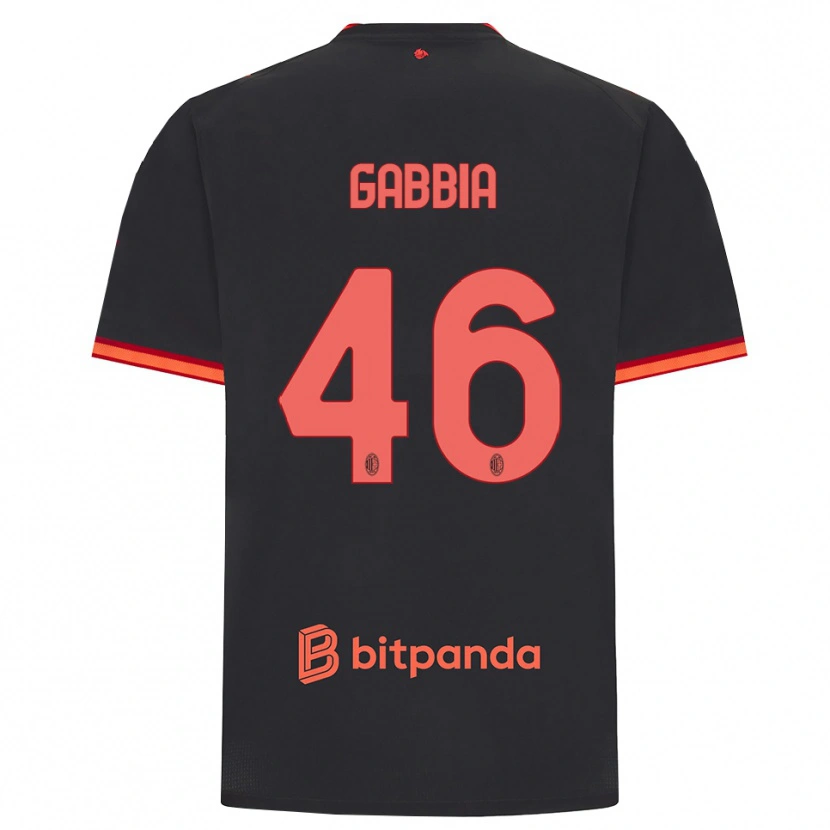 Danxen Heren Matteo Gabbia #46 Zwart Rood Thuisshirt Derde Tenue 2026/27 T-Shirt België
