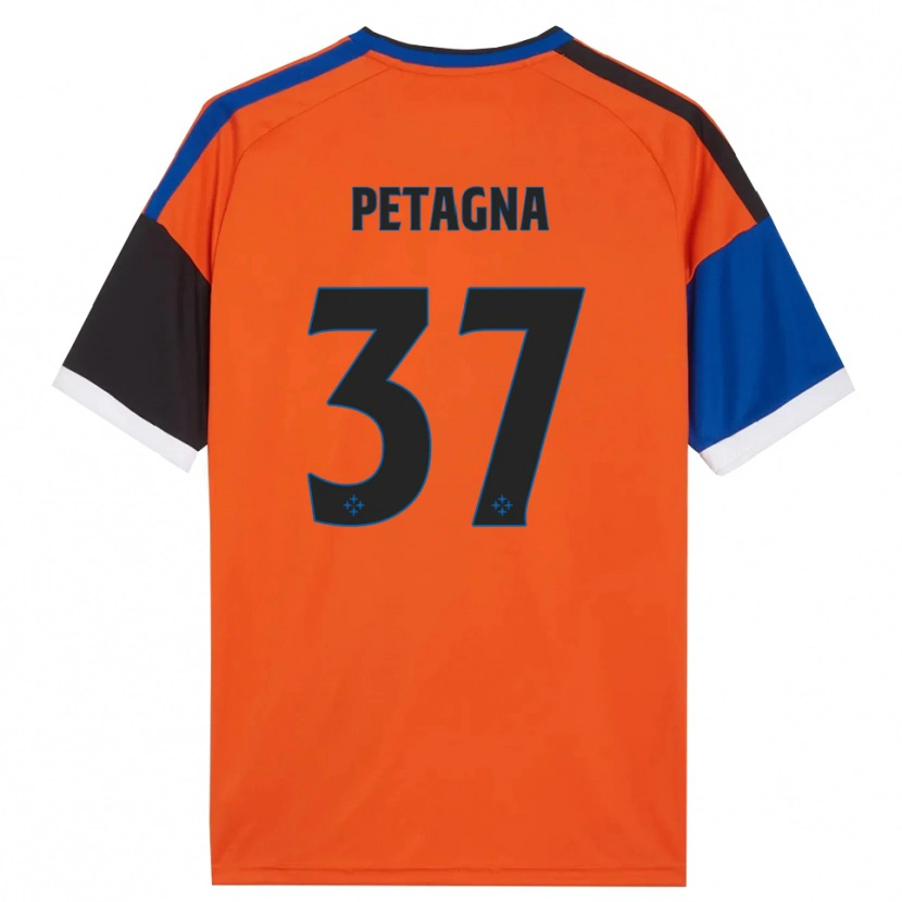 Danxen Heren Andrea Petagna #37 Oranje Blauw Zwart Wit Uitshirt Uittenue 2026/27 T-Shirt België