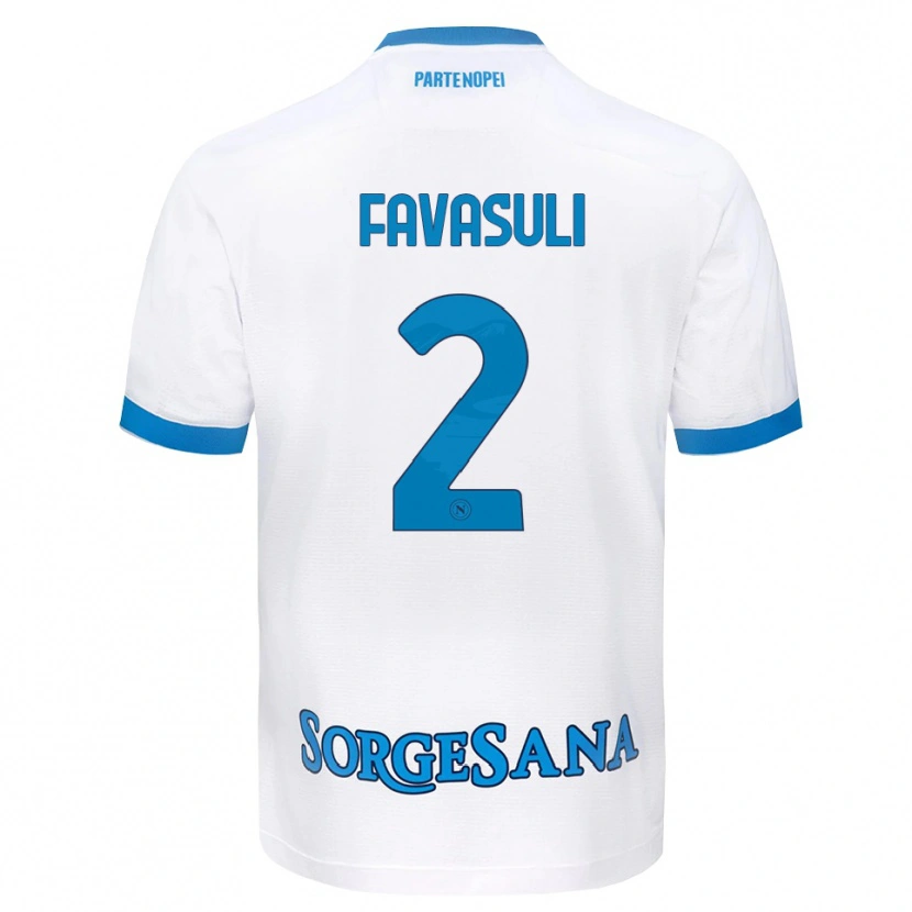 Danxen Heren Costantino Favasuli #2 Wit Hemelsblauw Uitshirt Uittenue 2026/27 T-Shirt België