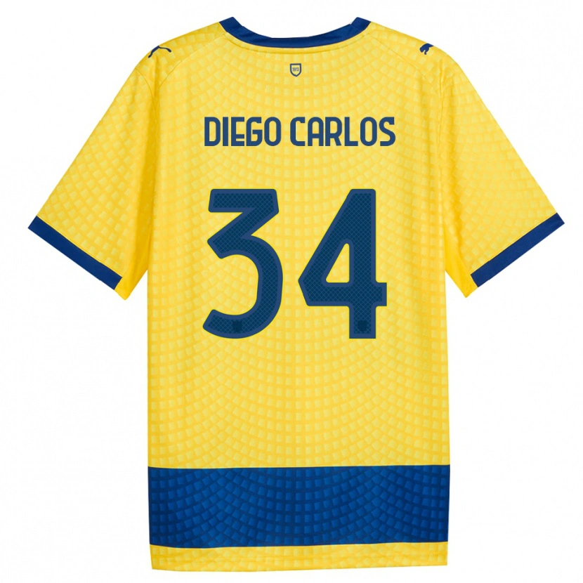 Danxen Heren Diego Carlos #34 Geel Blauw Zwart Uitshirt Uittenue 2026/27 T-Shirt België