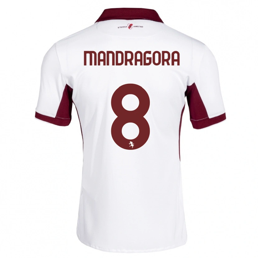 Danxen Dames Rolando Mandragora #8 Bordeauxrood Wit Rood Uitshirt Uittenue 2026/27 T-Shirt België