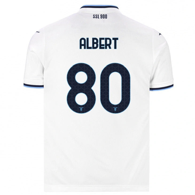 Danxen Dames Albert Gudmundsson #80 Wit Marineblauw Uitshirt Uittenue 2026/27 T-Shirt België
