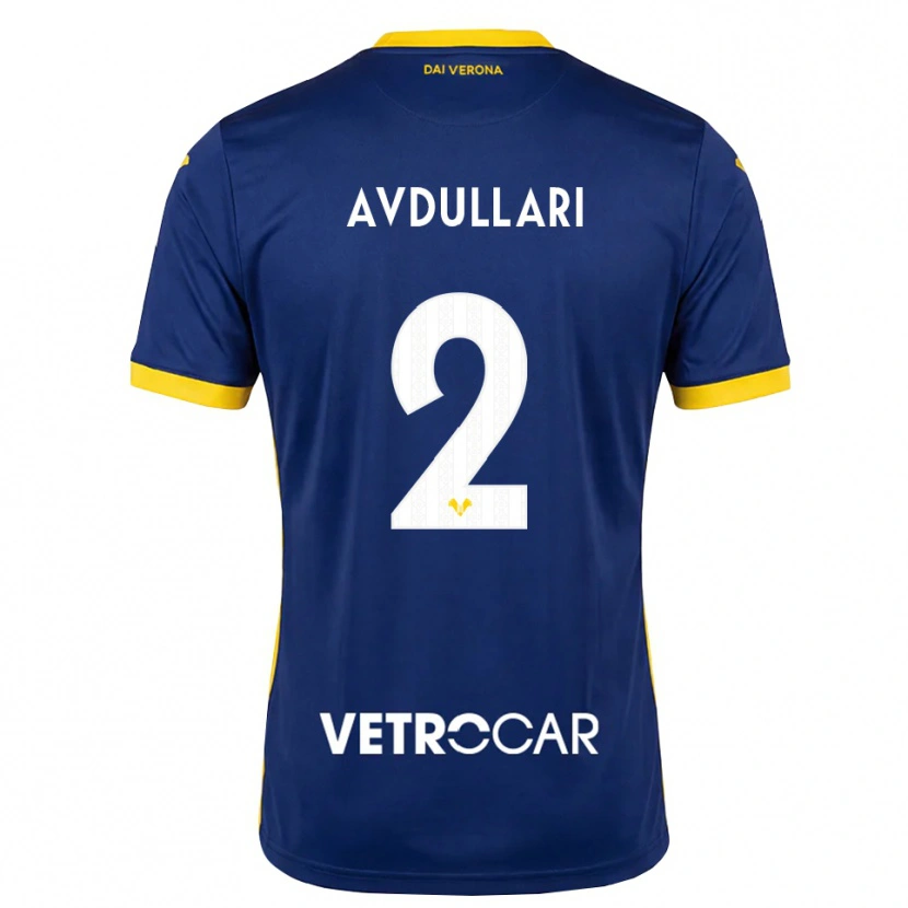 Danxen Dames Davide Avdullari #2 Koninklijk Blauw Geel Wit Thuisshirt Thuistenue 2026/27 T-Shirt België