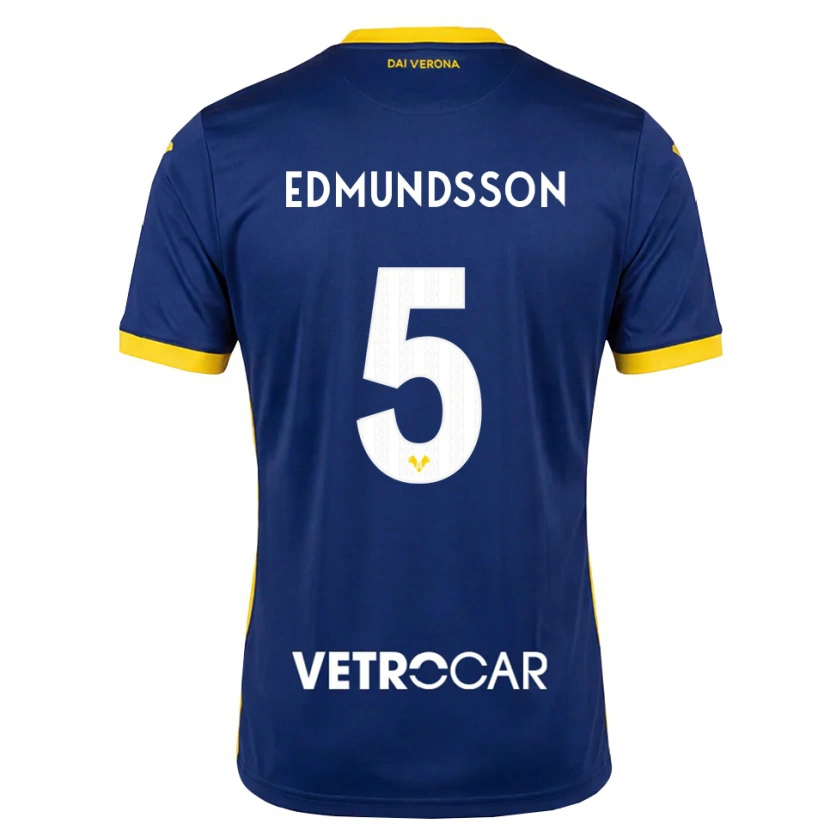 Danxen Dames Andrias Edmundsson #5 Koninklijk Blauw Geel Wit Thuisshirt Thuistenue 2026/27 T-Shirt België