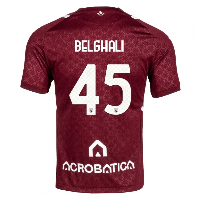 Danxen Dames Rafik Belghali #45 Bordeauxrood Wit Thuisshirt Thuistenue 2026/27 T-Shirt België