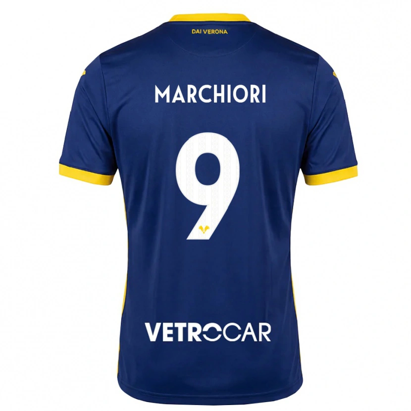 Danxen Dames Giorgia Marchiori #9 Koninklijk Blauw Geel Wit Thuisshirt Thuistenue 2026/27 T-Shirt België