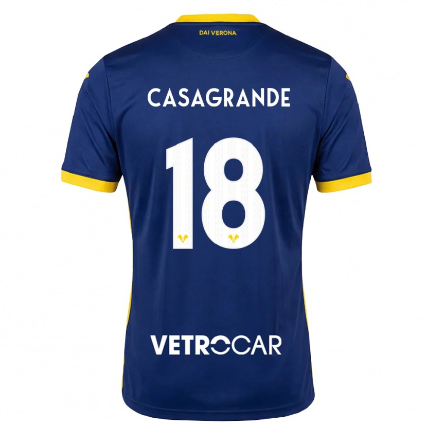 Danxen Dames Davide Casagrande #18 Koninklijk Blauw Geel Wit Thuisshirt Thuistenue 2026/27 T-Shirt België