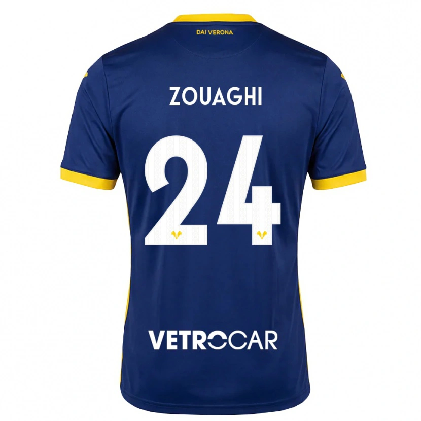 Danxen Dames Thomas Zouaghi #24 Koninklijk Blauw Geel Wit Thuisshirt Thuistenue 2026/27 T-Shirt België