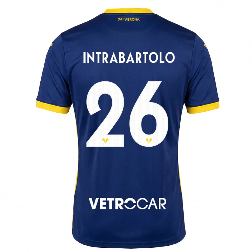 Danxen Dames Denis Intrabartolo #26 Koninklijk Blauw Geel Wit Thuisshirt Thuistenue 2026/27 T-Shirt België
