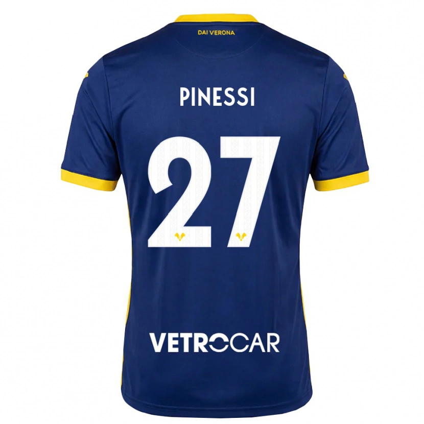 Danxen Dames Riccardo Pinessi #27 Koninklijk Blauw Geel Wit Thuisshirt Thuistenue 2026/27 T-Shirt België