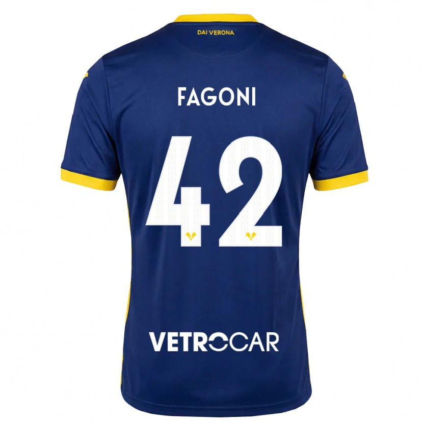 Danxen Dames Marco Fagoni #42 Koninklijk Blauw Geel Wit Thuisshirt Thuistenue 2026/27 T-Shirt België