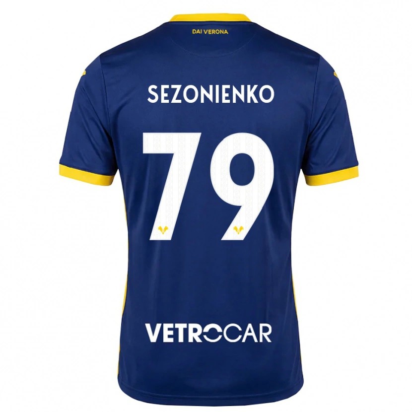 Danxen Dames Kacper Sezonienko #79 Koninklijk Blauw Geel Wit Thuisshirt Thuistenue 2026/27 T-Shirt België