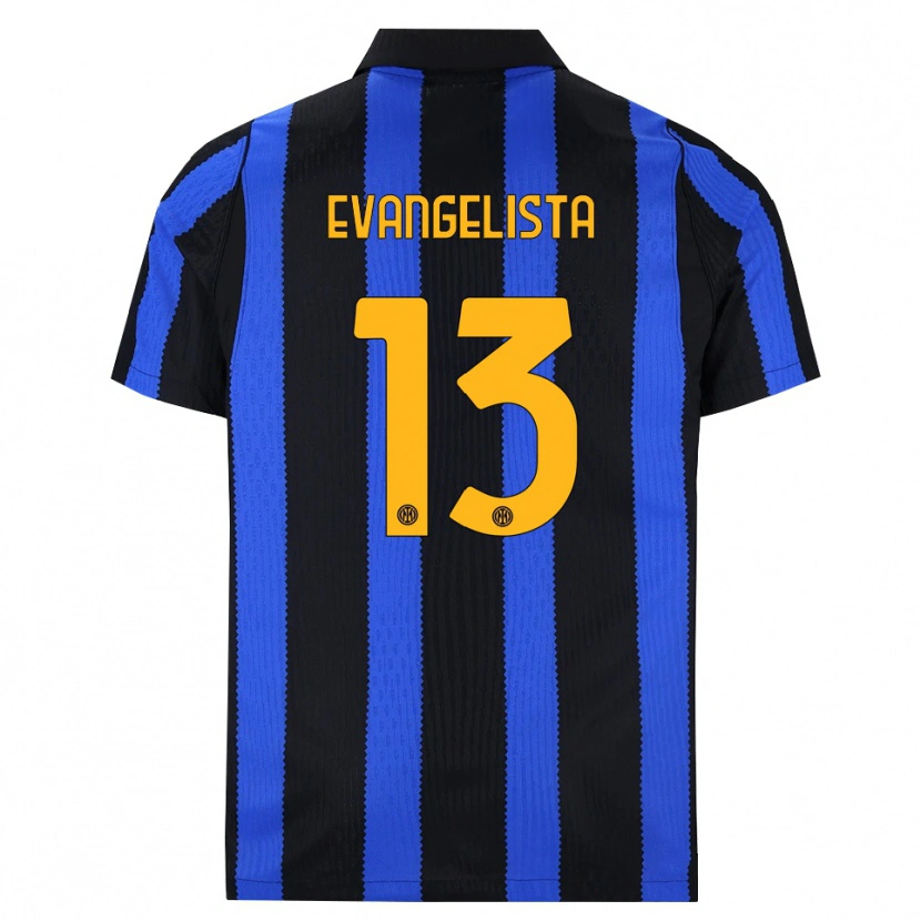 Danxen Dames Edoardo Evangelista #13 Zwart Blauw Geel Thuisshirt Thuistenue 2026/27 T-Shirt België