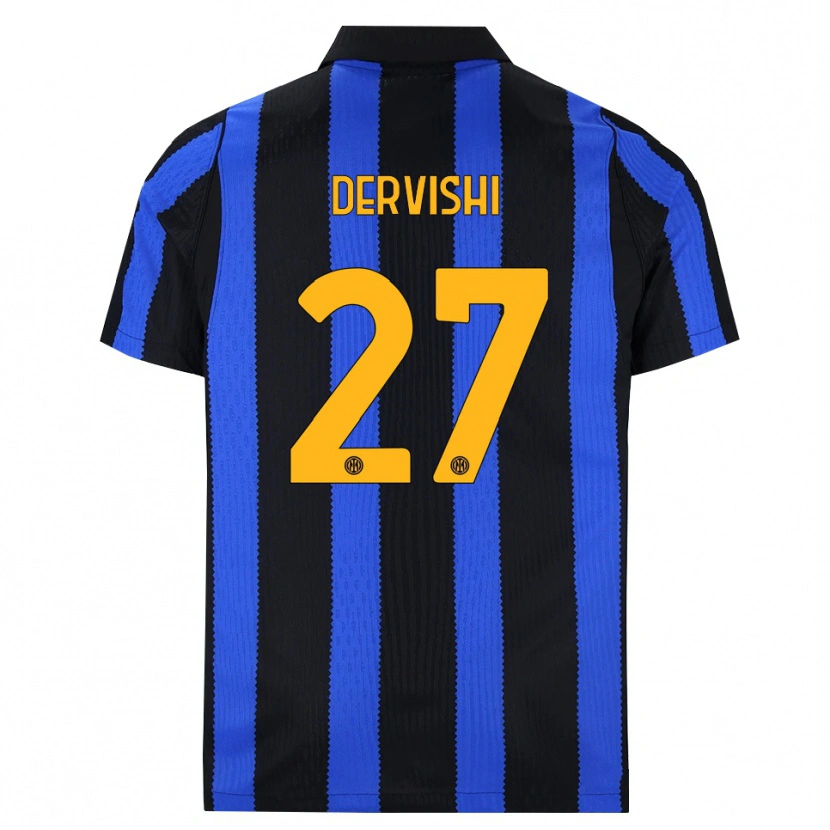 Danxen Dames Kristian Dervishi #27 Zwart Blauw Geel Thuisshirt Thuistenue 2026/27 T-Shirt België