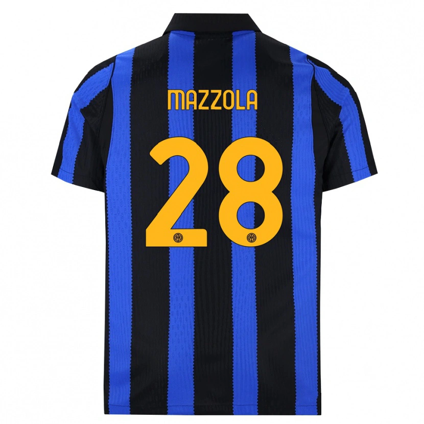 Danxen Dames Giuseppe Mazzola #28 Zwart Blauw Geel Thuisshirt Thuistenue 2026/27 T-Shirt België