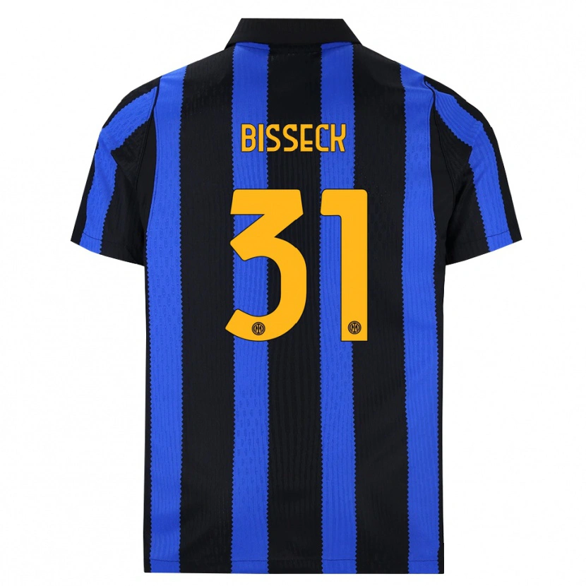 Danxen Dames Yann Bisseck #31 Zwart Blauw Geel Thuisshirt Thuistenue 2026/27 T-Shirt België