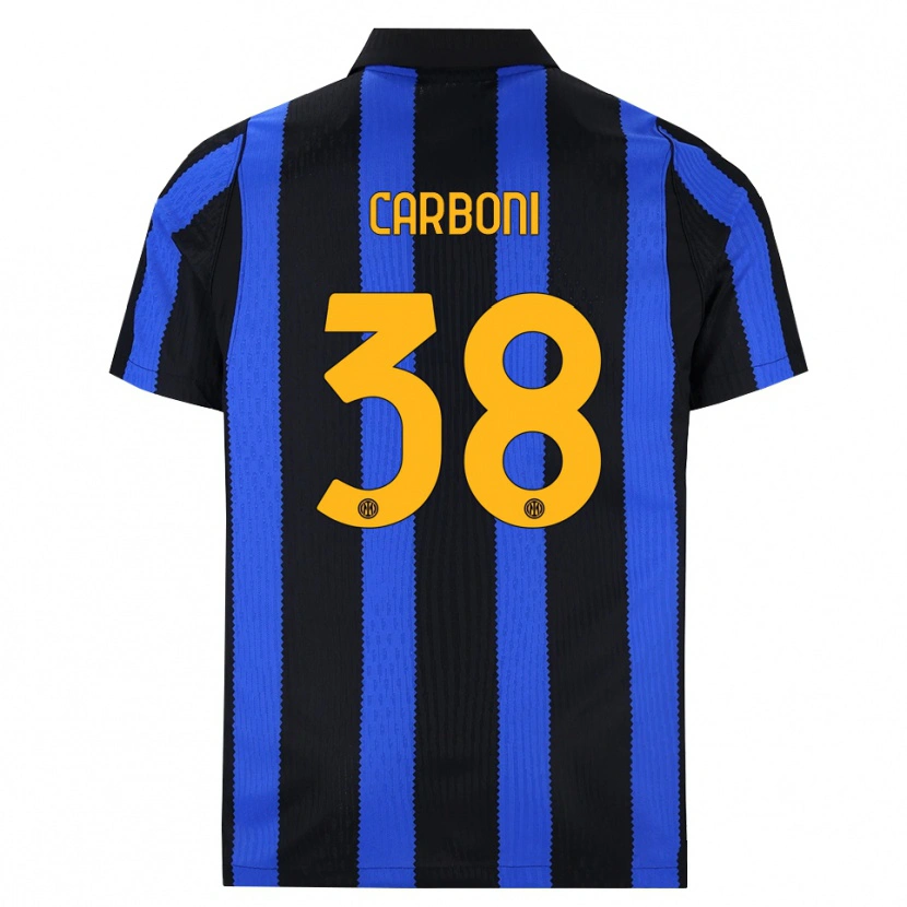 Danxen Dames Valentin Carboni #38 Zwart Blauw Geel Thuisshirt Thuistenue 2026/27 T-Shirt België