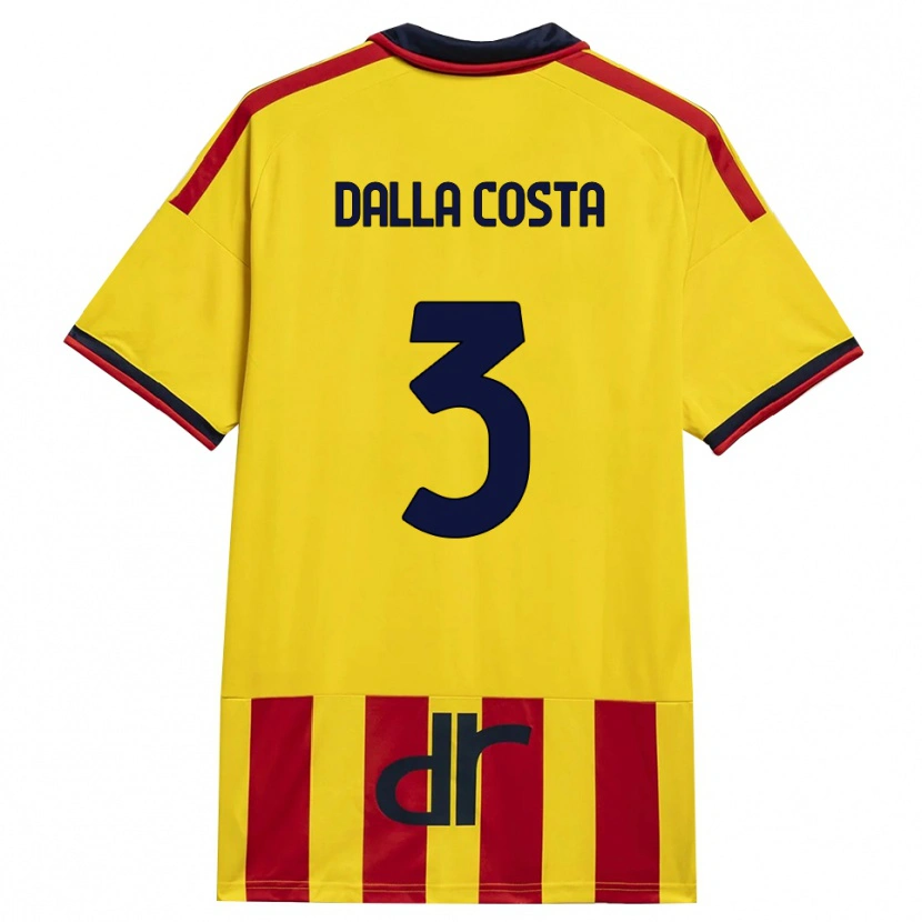 Danxen Dames Luca Dalla Costa #3 Geel Rood Thuisshirt Thuistenue 2026/27 T-Shirt België
