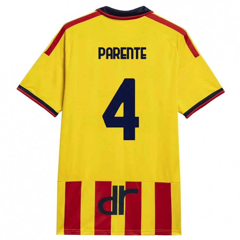 Danxen Dames Francesco Parente #4 Geel Rood Thuisshirt Thuistenue 2026/27 T-Shirt België
