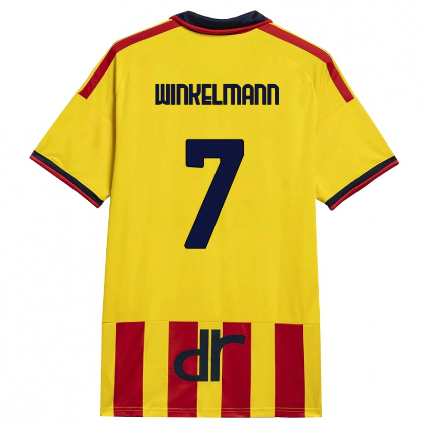 Danxen Dames Till Winkelmann #7 Geel Rood Thuisshirt Thuistenue 2026/27 T-Shirt België