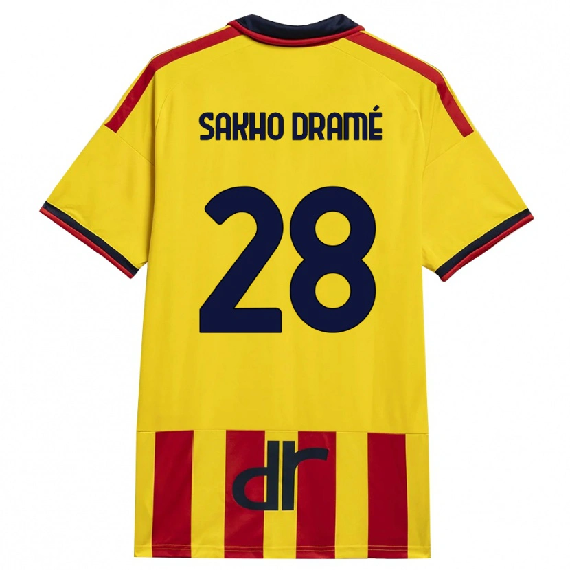 Danxen Dames Samba Sakho Dramé #28 Geel Rood Thuisshirt Thuistenue 2026/27 T-Shirt België
