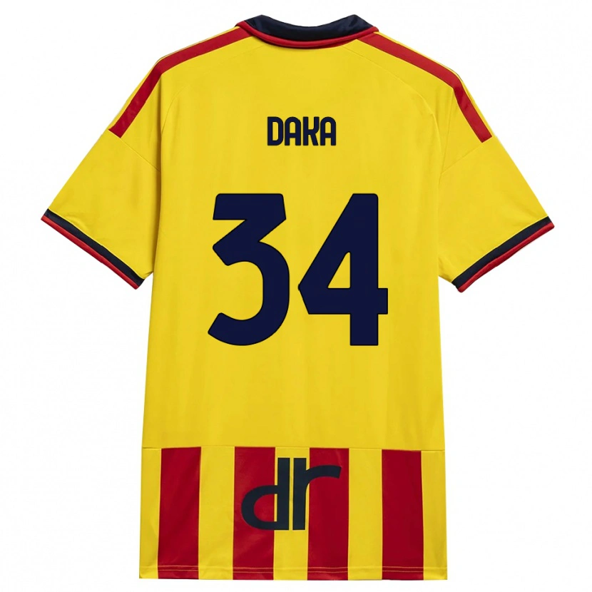 Danxen Dames Dario Daka #34 Geel Rood Thuisshirt Thuistenue 2026/27 T-Shirt België