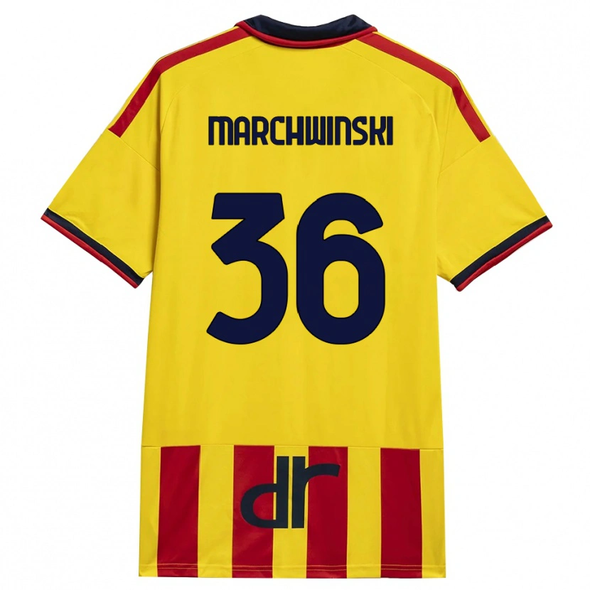 Danxen Dames Filip Marchwinski #36 Geel Rood Thuisshirt Thuistenue 2026/27 T-Shirt België