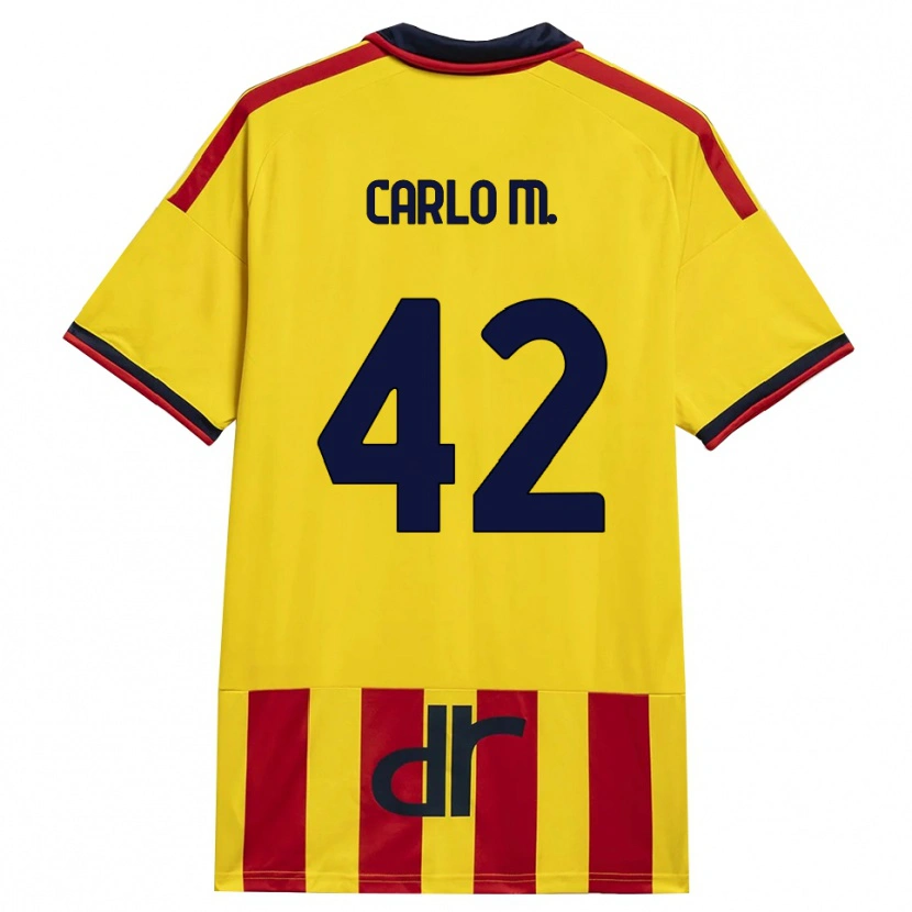 Danxen Dames Carlo Mariano #42 Geel Rood Thuisshirt Thuistenue 2026/27 T-Shirt België