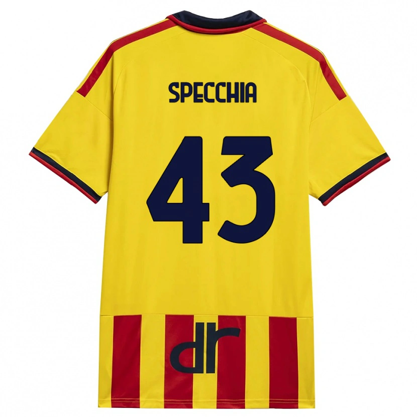 Danxen Dames Marco Specchia #43 Geel Rood Thuisshirt Thuistenue 2026/27 T-Shirt België