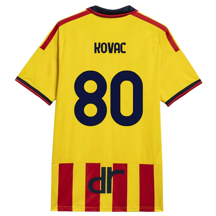 Danxen Dames Niko Kovač #80 Geel Rood Thuisshirt Thuistenue 2026/27 T-Shirt België