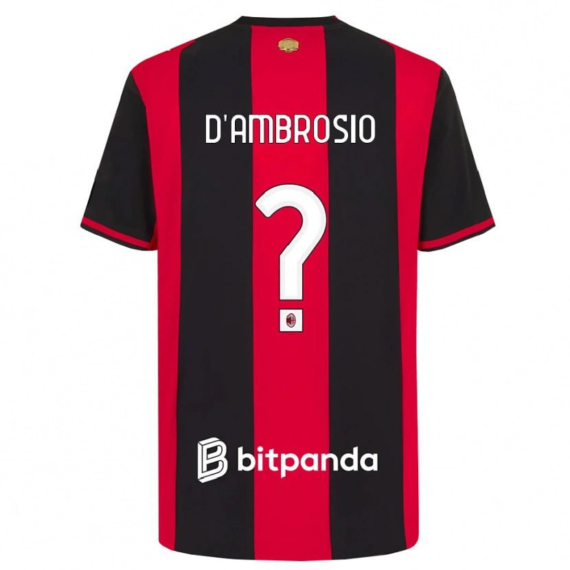 Danxen Dames Antonio D'ambrosio #0 Rood Zwart Wit Thuisshirt Thuistenue 2026/27 T-Shirt België