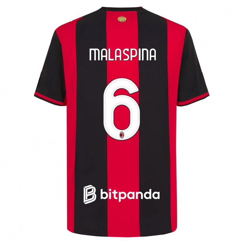 Danxen Dames Mattia Malaspina #6 Rood Zwart Wit Thuisshirt Thuistenue 2026/27 T-Shirt België