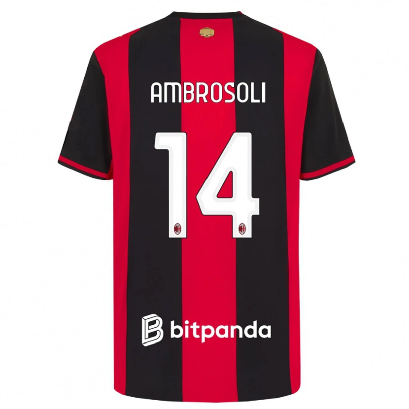Danxen Dames Pietro Ambrosoli #14 Rood Zwart Wit Thuisshirt Thuistenue 2026/27 T-Shirt België