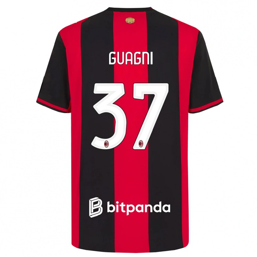 Danxen Dames Alia Guagni #37 Rood Zwart Wit Thuisshirt Thuistenue 2026/27 T-Shirt België