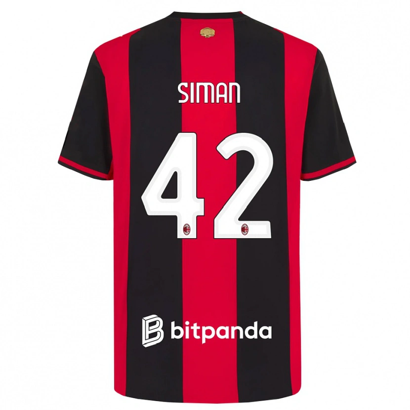 Danxen Dames Alexandru Șiman #42 Rood Zwart Wit Thuisshirt Thuistenue 2026/27 T-Shirt België