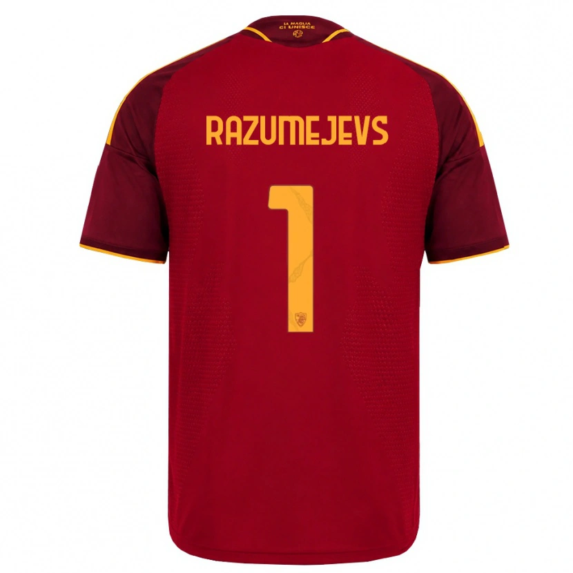 Danxen Dames Vladislavs Razumejevs #1 Rood Gouden Geel Thuisshirt Thuistenue 2026/27 T-Shirt België