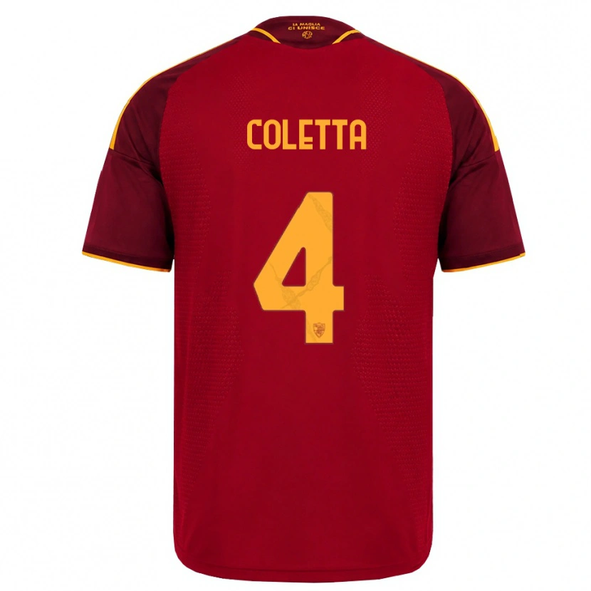 Danxen Dames Francesco Coletta #4 Rood Gouden Geel Thuisshirt Thuistenue 2026/27 T-Shirt België