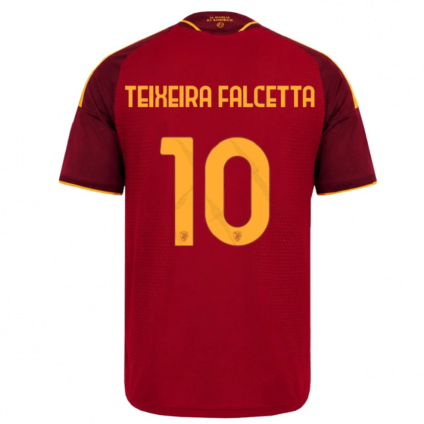 Danxen Dames Pietro Teixeira Falcetta #10 Rood Gouden Geel Thuisshirt Thuistenue 2026/27 T-Shirt België