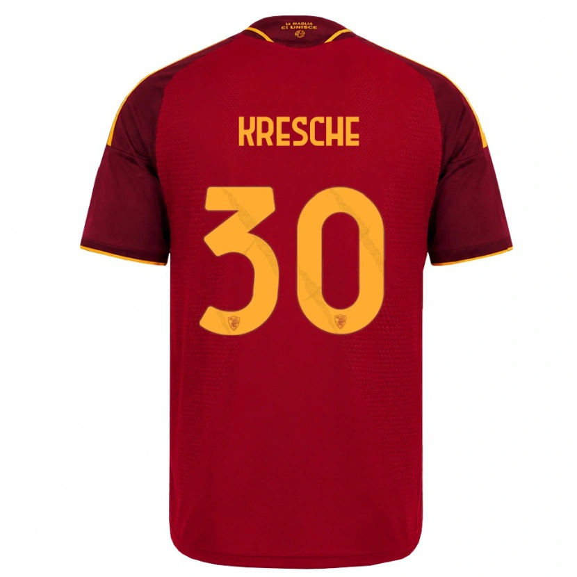 Danxen Dames Isabella Kresche #30 Rood Gouden Geel Thuisshirt Thuistenue 2026/27 T-Shirt België