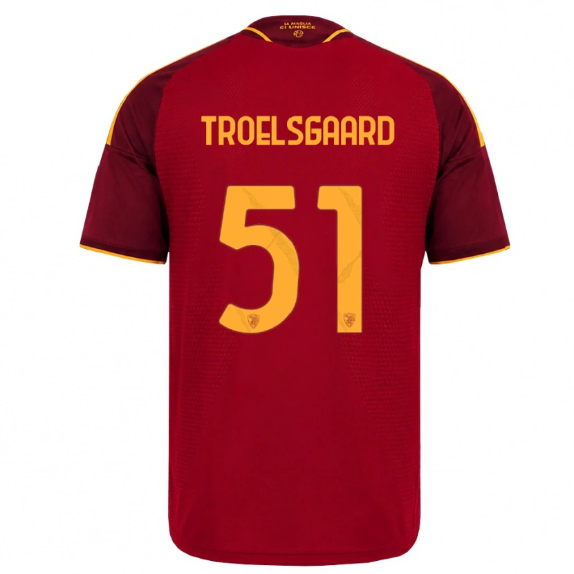 Danxen Dames Sanne Troelsgaard #51 Rood Gouden Geel Thuisshirt Thuistenue 2026/27 T-Shirt België