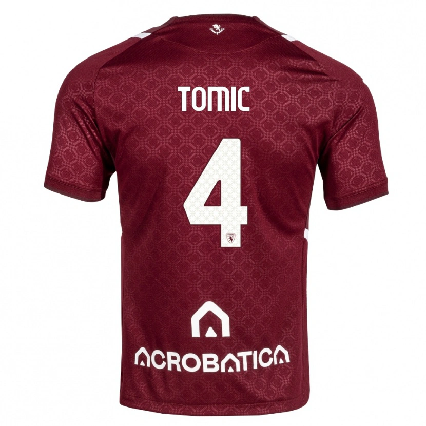 Danxen Dames Luka Tomic #4 Bordeauxrood Wit Thuisshirt Thuistenue 2026/27 T-Shirt België