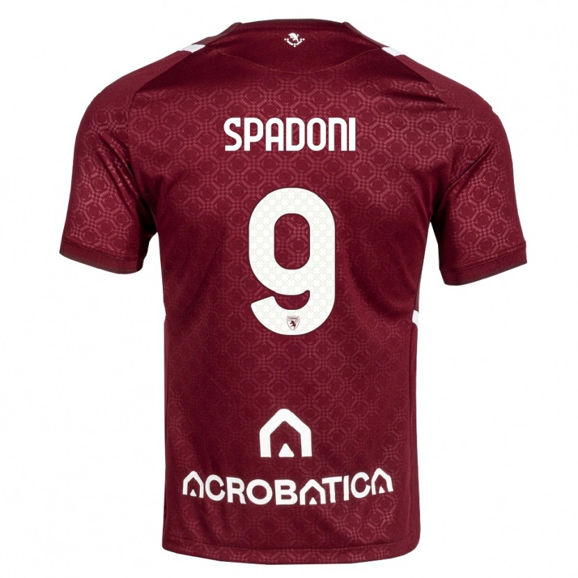 Danxen Dames Arthur Spadoni #9 Bordeauxrood Wit Thuisshirt Thuistenue 2026/27 T-Shirt België